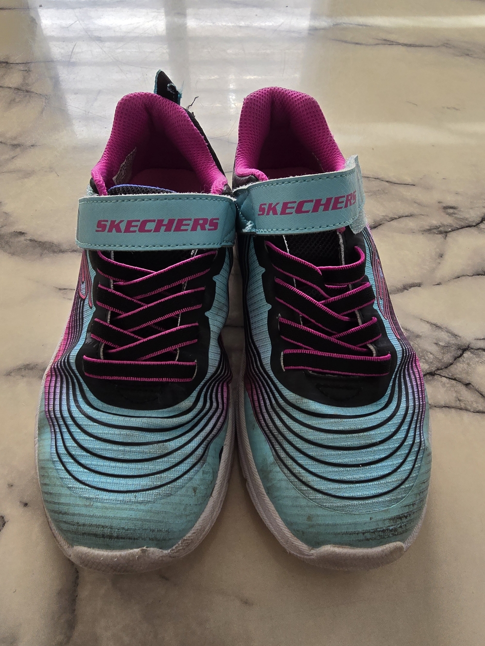 Skechers Kids' Light Blue and Pink Athletic Sneakers
